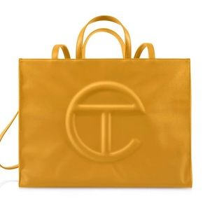 Large Mustard Telfar Unisex Shopping Bag Tote